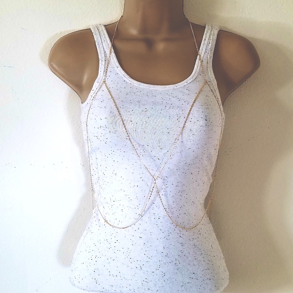 NWOT gold body chain